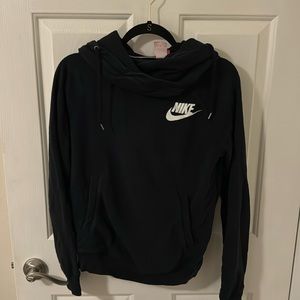 Nike women’s black scoop neck hooded sweatshirt, super comfy! Size S